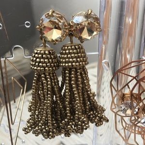 J Crew Beaded Tassel Earrings
